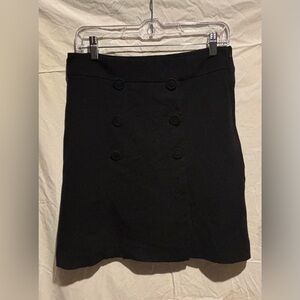 Talbots Black A-Line Skirt with Decorative Buttons